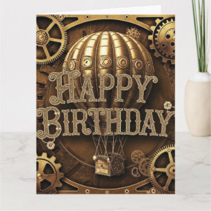 Steampunk Adventure Birthday Design Card