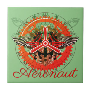Steampunk Aeronaut, Himmelsmechanik Ceramic Tile