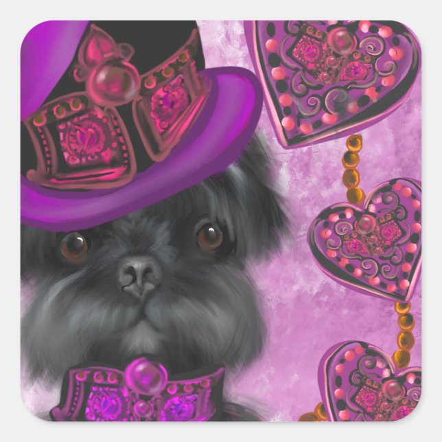 Steampunk AFFENPINSCHER  Square Sticker (Front)