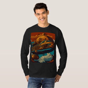 Steampunk Airship Adventure: Vintage Majesty on a T-Shirt