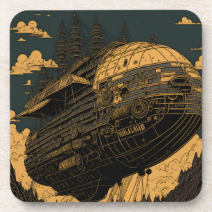 Steampunk Airship Coaster - Vintage Elegance