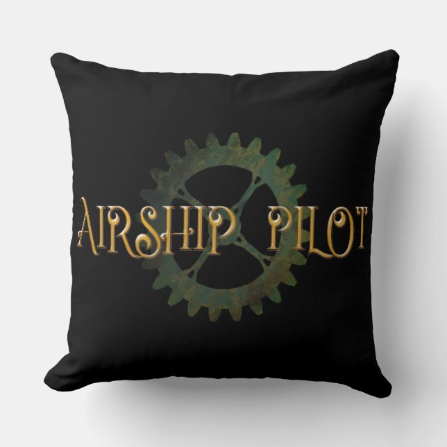 Steampunk Airship Pilot  Cushion (Front)