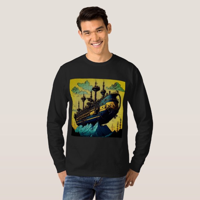 SteamPunk Airship T-Shirt (Front Full)