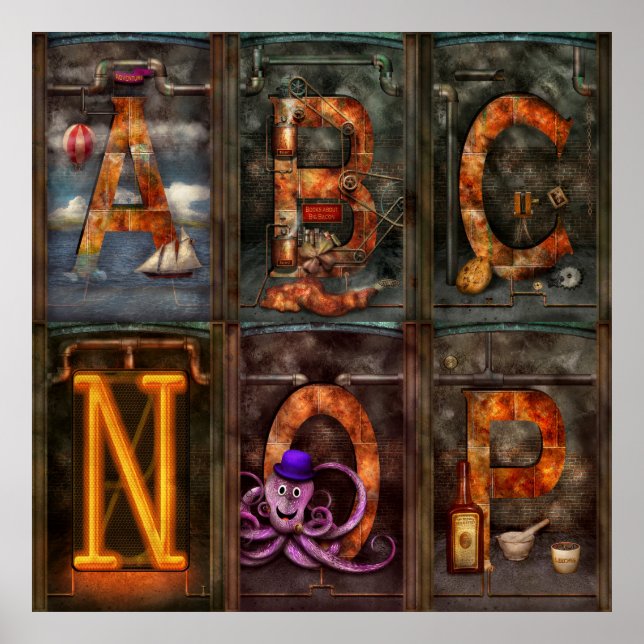 Steampunk - Alphabet - Complete Alphabet Poster (Front)