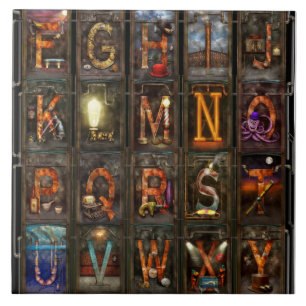 Steampunk - Alphabet - Complete Alphabet Tile