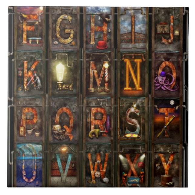 Steampunk - Alphabet - Complete Alphabet Tile (Front)