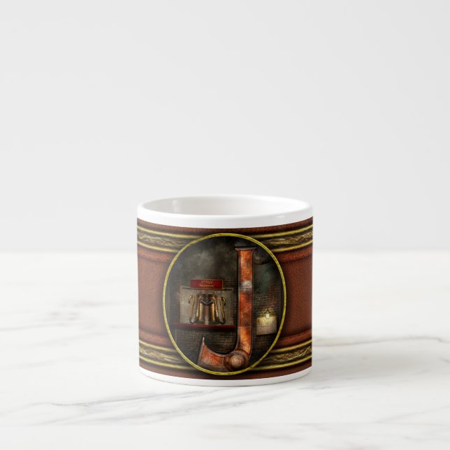 Steampunk - Alphabet - J is for Jet Pack Espresso Cup (Front)