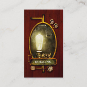 Steampunk - Alphabet - L is for Light Bulb Business Card