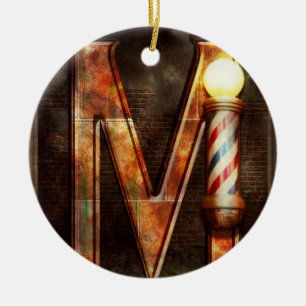 Steampunk - Alphabet - M is for Moustache Ceramic Ornament