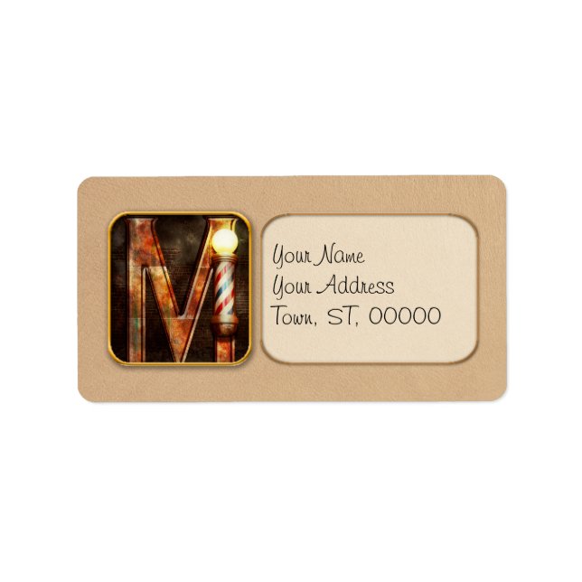 Steampunk - Alphabet - M is for Moustache Label (Front)