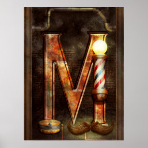 Steampunk - Alphabet - M is for Moustache Poster