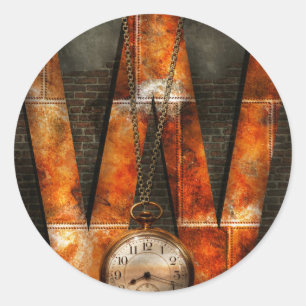 Steampunk - Alphabet - W is for Watches Classic Round Sticker