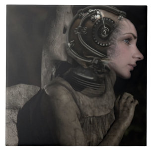 Steampunk Angel Ceramic Tile