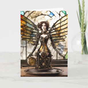 Steampunk Angel Mixed Media Blank Inside Card