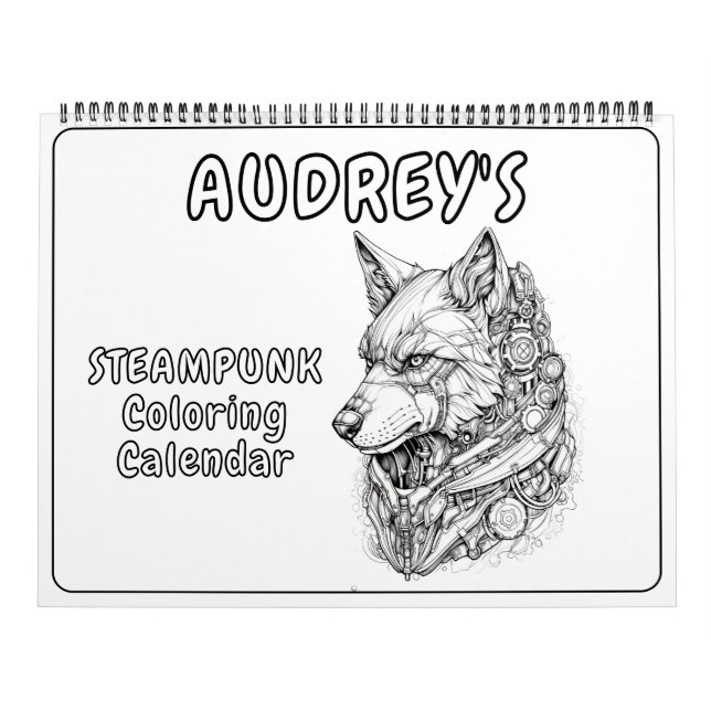 Steampunk Animals Colouring Calendar (Cover)