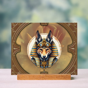 Steampunk Anubis Fox Portrait Acrylic Sign