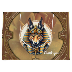 Steampunk Anubis Fox Portrait Large Gift Bag