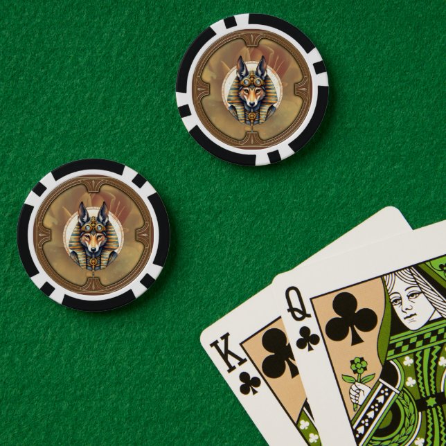 Steampunk Anubis Fox Portrait Poker Chips (Poker Table (Double))