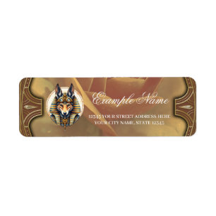Steampunk Anubis Fox Portrait Return Address Label
