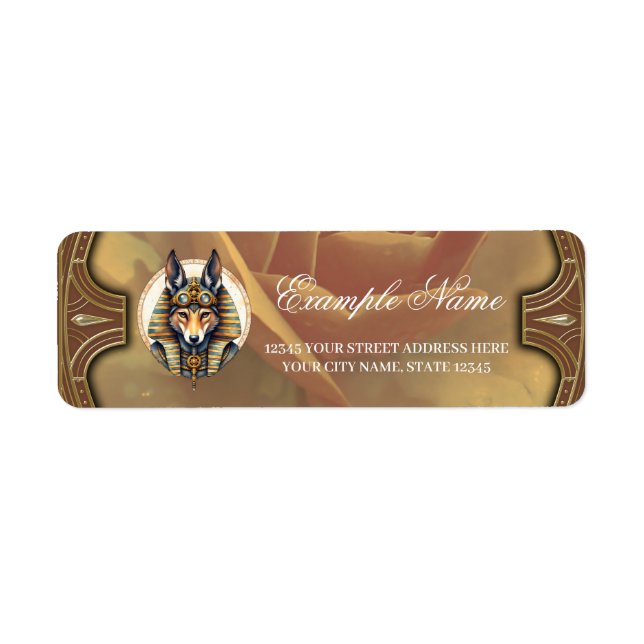Steampunk Anubis Fox Portrait  Return Address Label (Front)