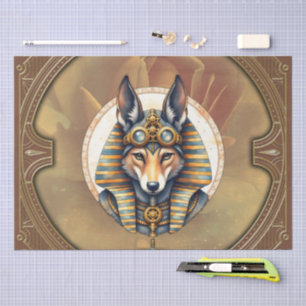Steampunk Anubis Fox Portrait  Tissue Paper