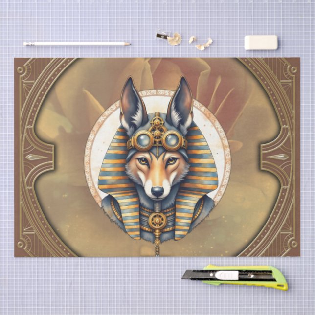 Steampunk Anubis Fox Portrait  Tissue Paper (Craft)