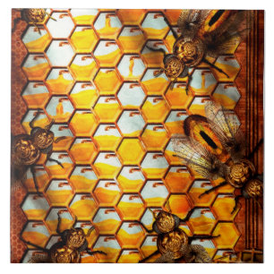 Steampunk - Apiary - The hive Ceramic Tile