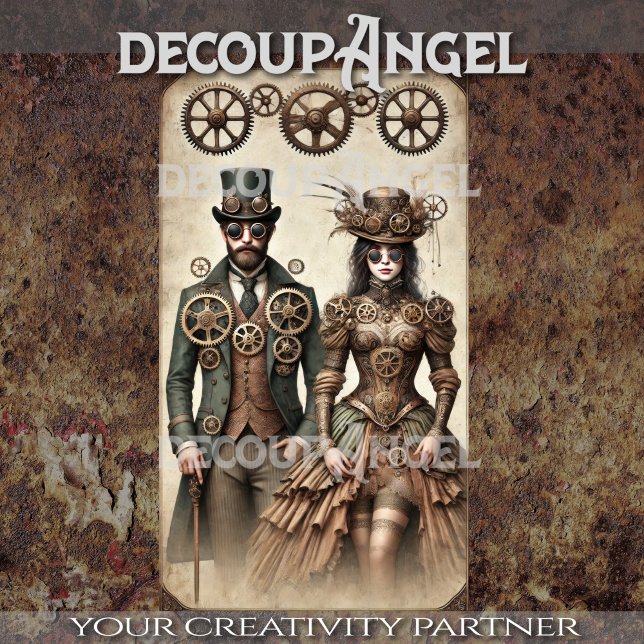 Steampunk Aristocrats Decoupage Tissue Paper (Creator Uploaded)