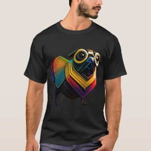 Steampunk Art Deco Dog Bird Heart, Pug #10 T-Shirt