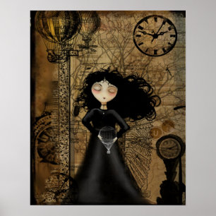 Steampunk Art Poster - No Fear of Flying