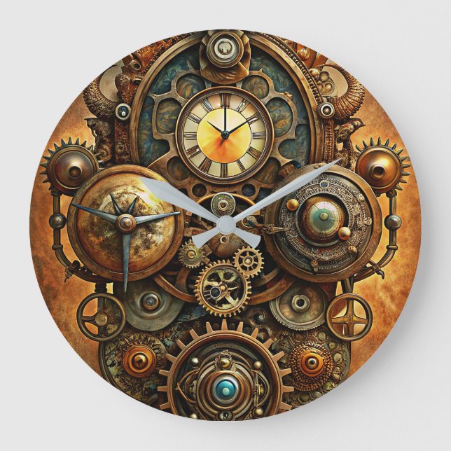 Steampunk Art Wall Clock (Front)
