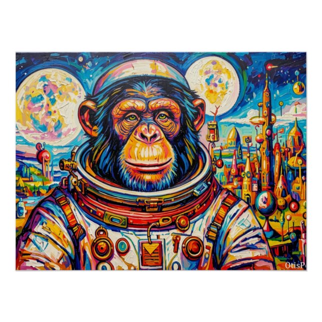 STEAMPUNK ASTRONAUT-CHIMPANZEE POSTER (Front)