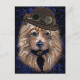 STEAMPUNK AUSTRALIAN TERRIER    POSTCARD