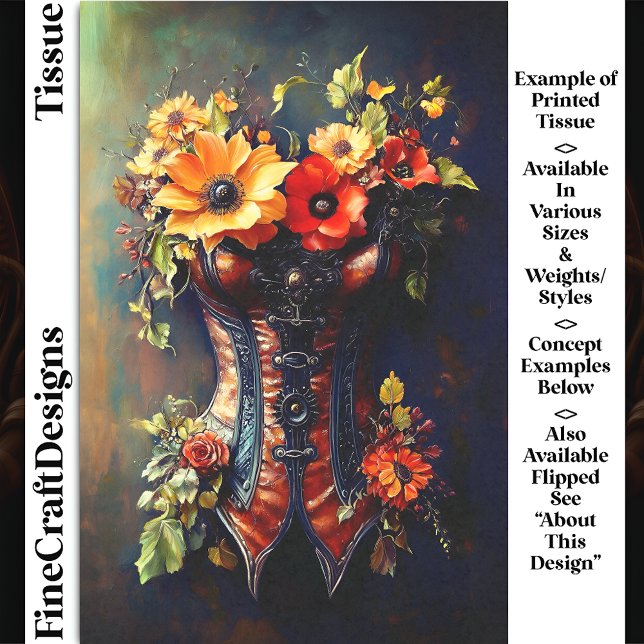 Steampunk Autumn Floral Basque DF7LF Decoupage Tissue Paper (Creator Uploaded)