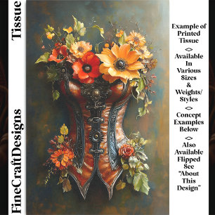 Steampunk Autumn Floral Basque DF7R Decoupage Tissue Paper