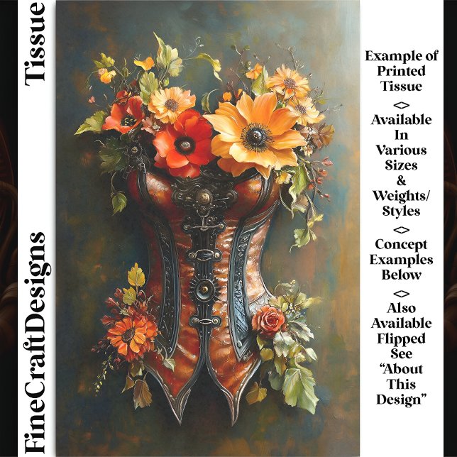Steampunk Autumn Floral Basque DF7R Decoupage Tissue Paper (Creator Uploaded)