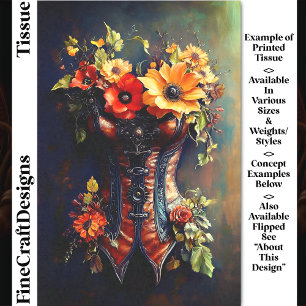 Steampunk Autumn Floral Basque DF7RF Decoupage Tissue Paper