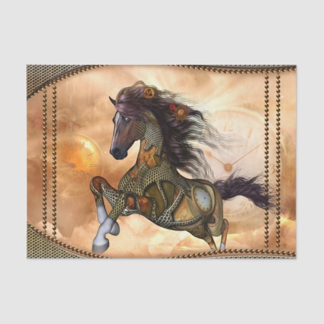 Steampunk, awesome steampunk horse tissue paper (Front)
