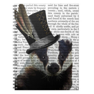 Steampunk Badger in Top Hat Notebook