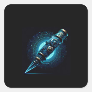 Steampunk Ballpoint Pen Square Sticker