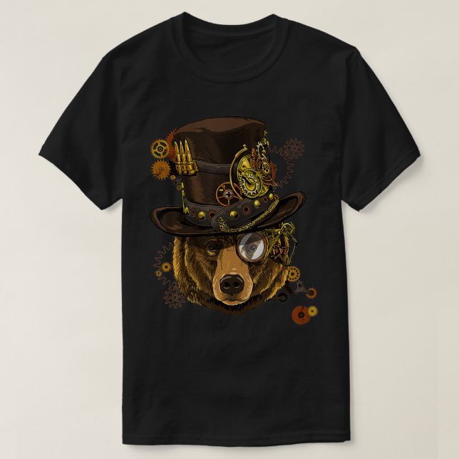 Steampunk Bear  Steampunk Lovers For Women & Men  T-Shirt (Design Front)
