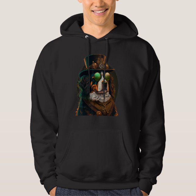 Steampunk Bernese Mountain Dog 1 Hoodie (Front)