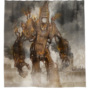 Steampunk Big Ben Shower curtain