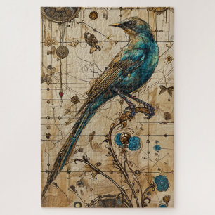 Steampunk Bird Art Difficult Jigsaw Puzzle