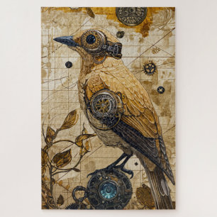 Steampunk Bird Art Difficult Jigsaw Puzzle