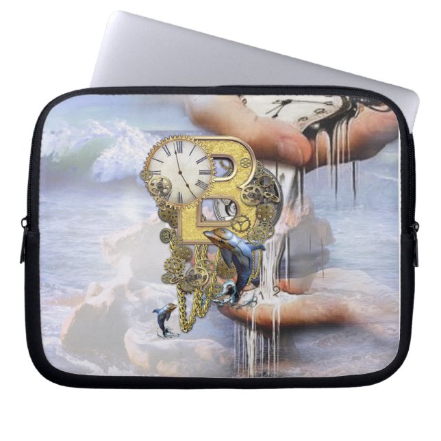 Steampunk birthday letter B Laptop Sleeve (Front)