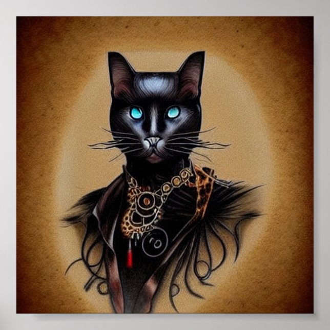 Steampunk black panther poster (Front)
