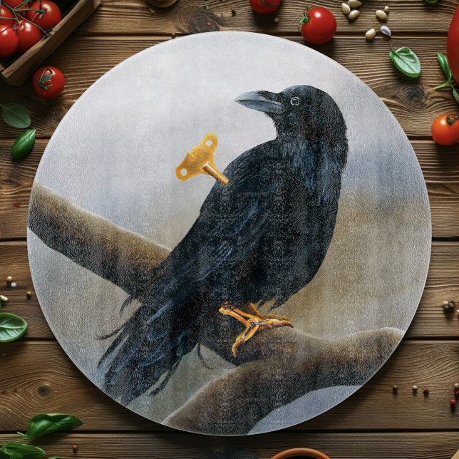 Steampunk Black Raven Cutting Board (Creator Uploaded)