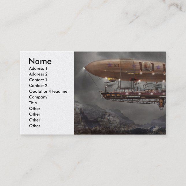 Steampunk - Blimp - Airship Maximus Business Card (Front)