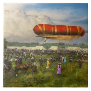 Steampunk - Blimp - Launching Nulli Secundus II Ceramic Tile